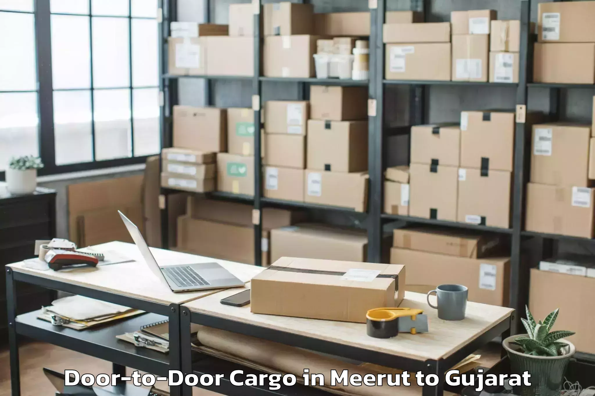 Easy Meerut to Hansot Door To Door Cargo Booking